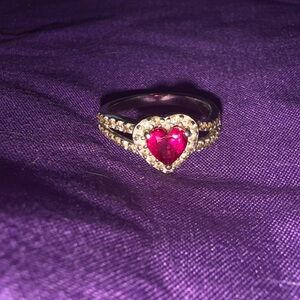 Heart-Shaped Ruby Gemstone Ring